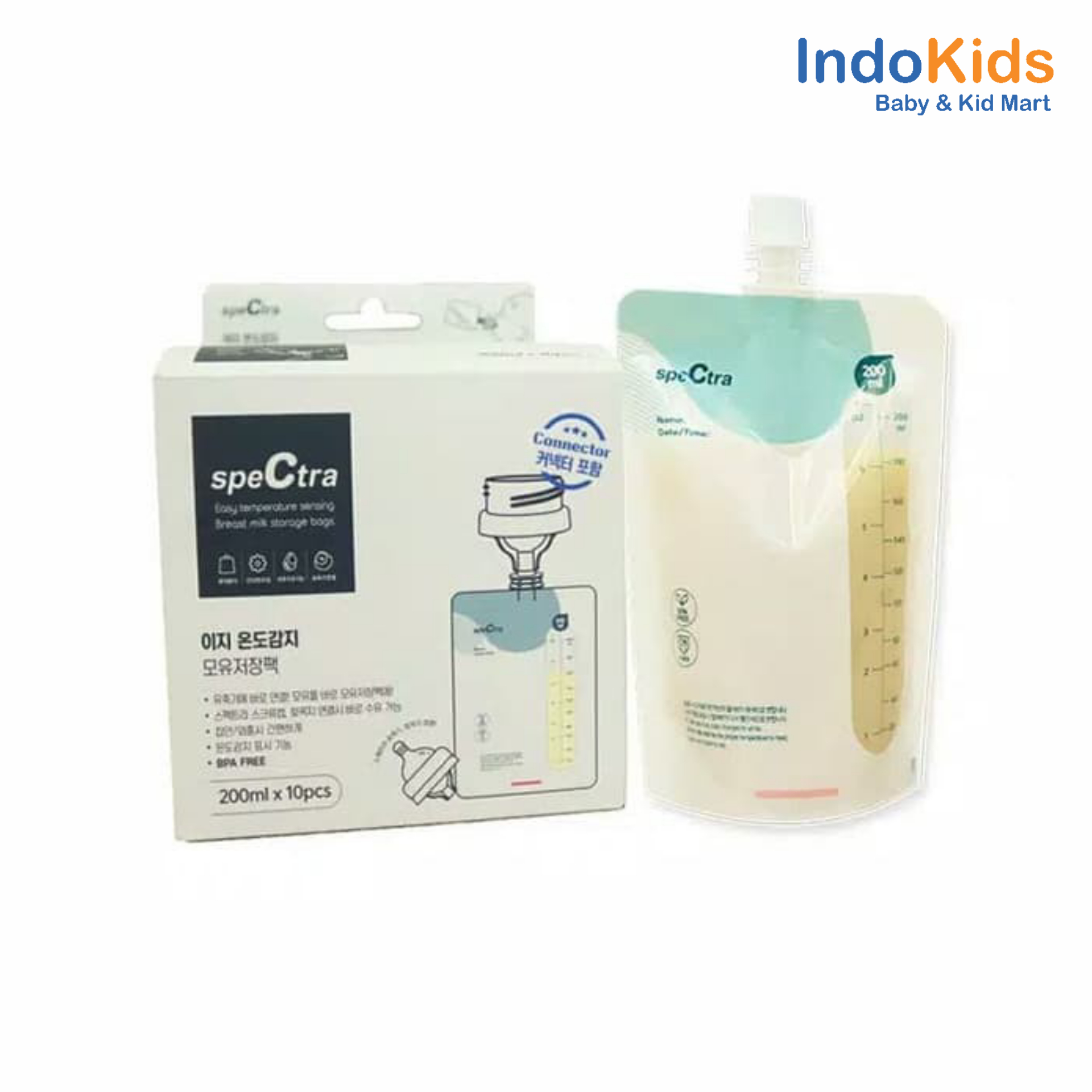 Spectra Premium Milk Bag With Connector  200 ml Isi 10 pcs