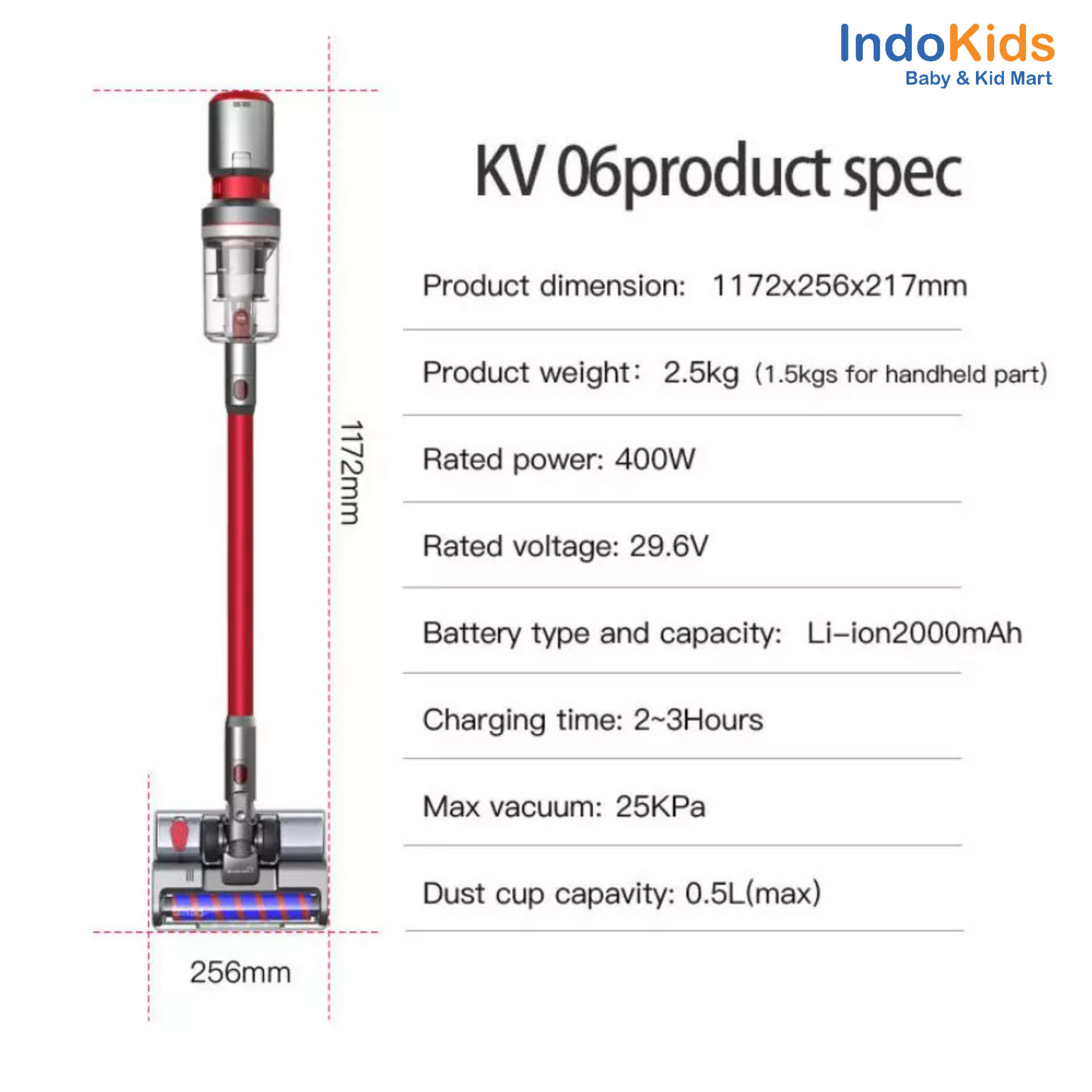 Kurumi Cordless Stick Vacuum Cleaner KV06