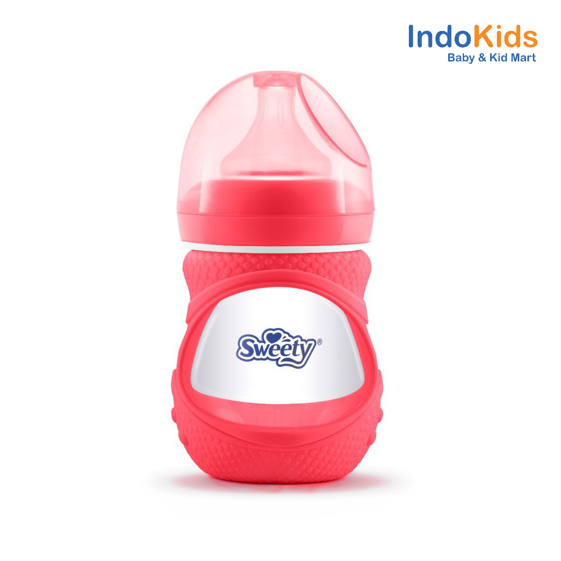 Sweety Wide Neck Glass Bottle 150ml Pink