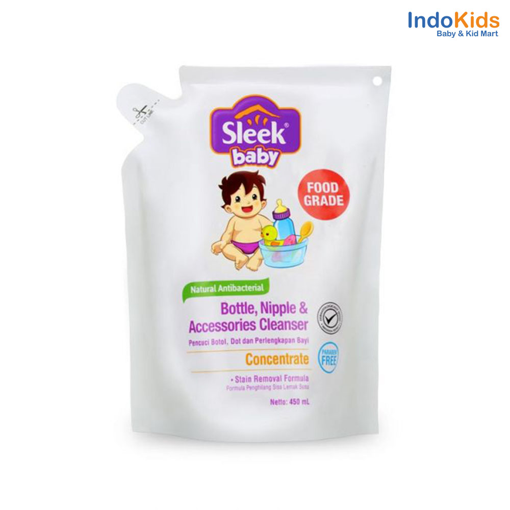 Sleek Baby Bottle, Nipple & Accessories Cleanser 450ml