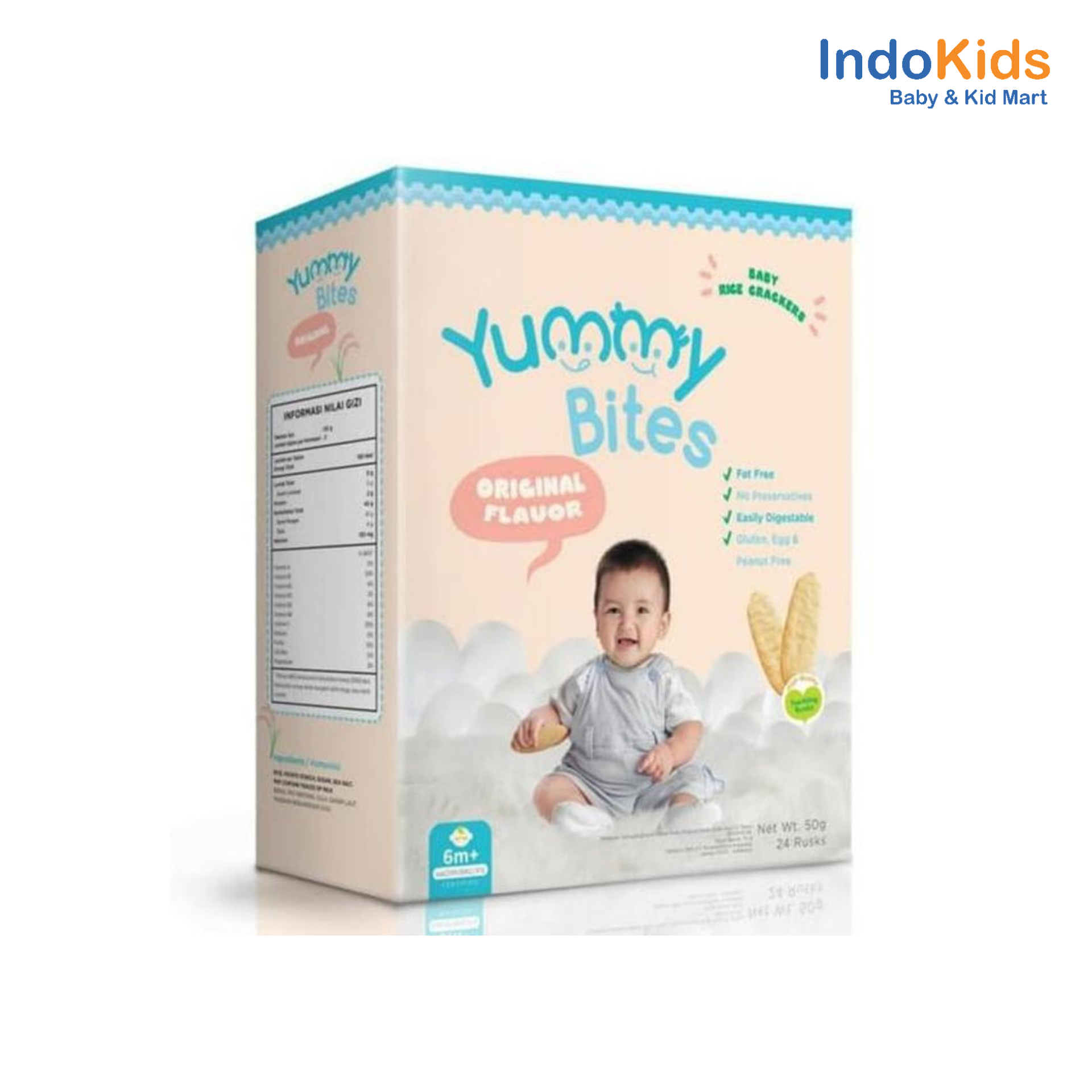 Yummy Bites Baby Rice Crackers Original 50gr