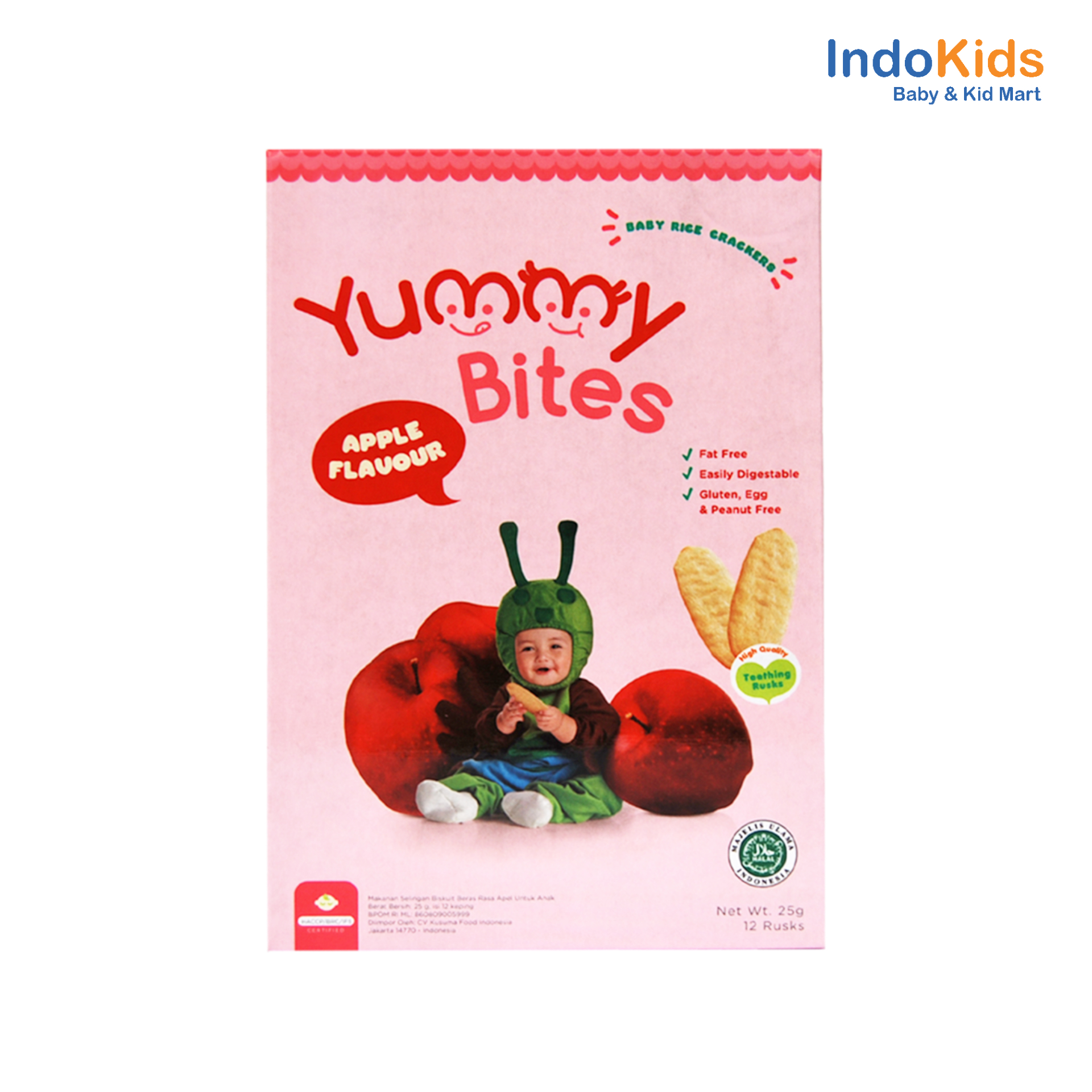 Yummy Bites Baby Rice Crackers Apple 25gr