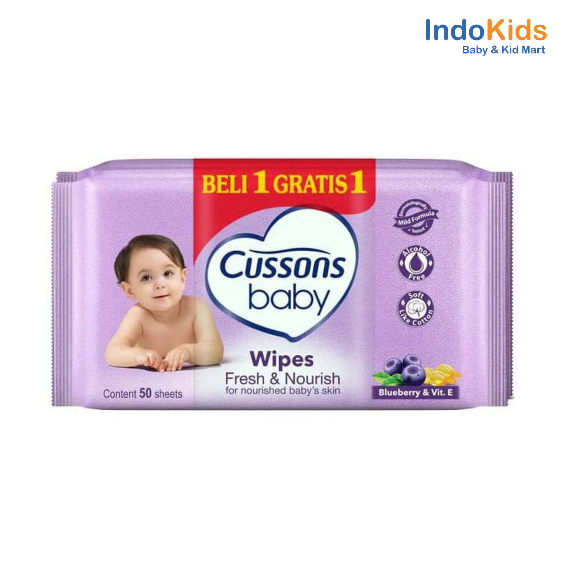 Cussons Baby Wipes 50 Lembar (BUY1 GET1) Fesh and Nourish