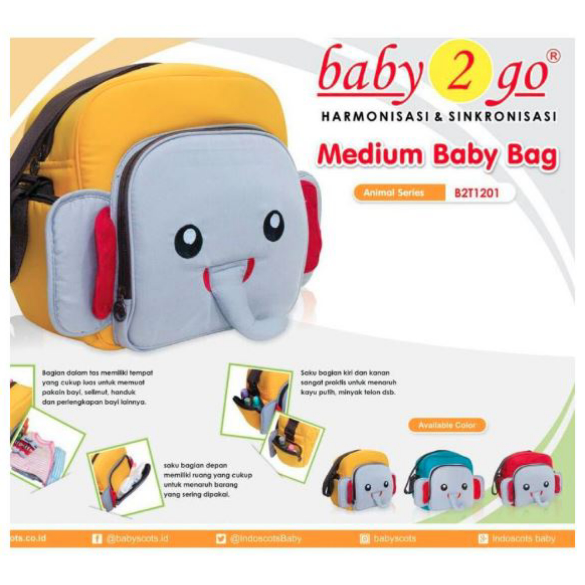 Baby Scots Tas Bayi Medium 2GO Animal B2T1201